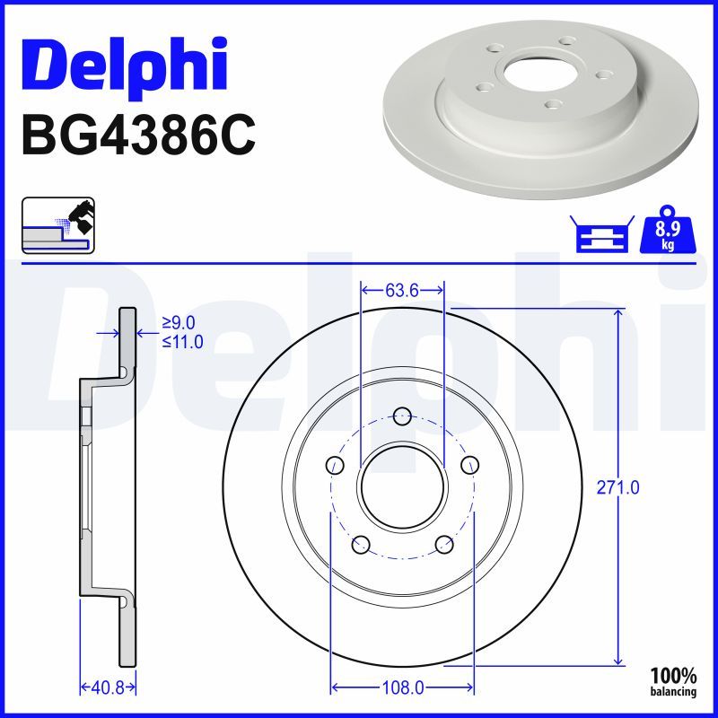 DELPHI BG4386C - Bremsscheibe