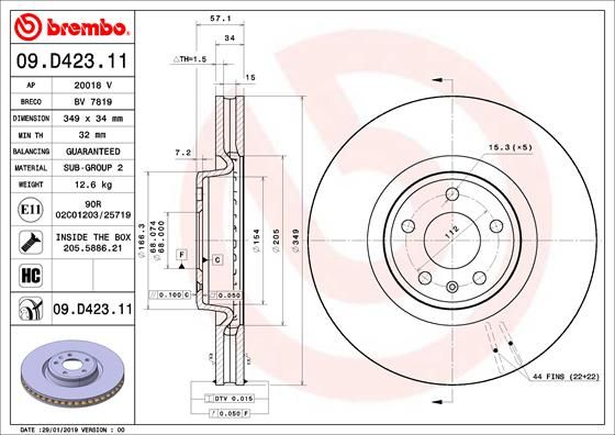 Brake Disc 09.D423.11