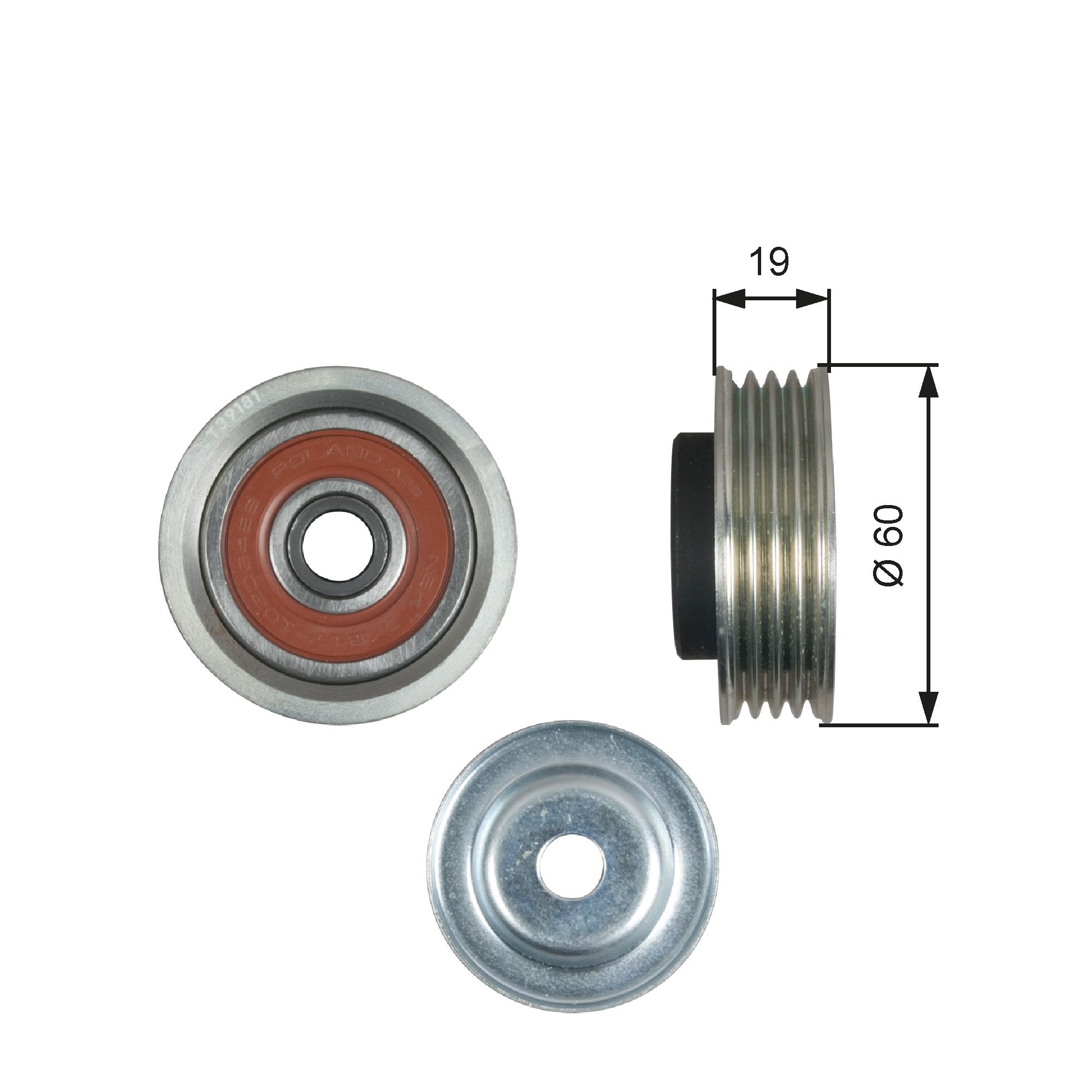 Tensioner Pulley, V-ribbed belt T39181