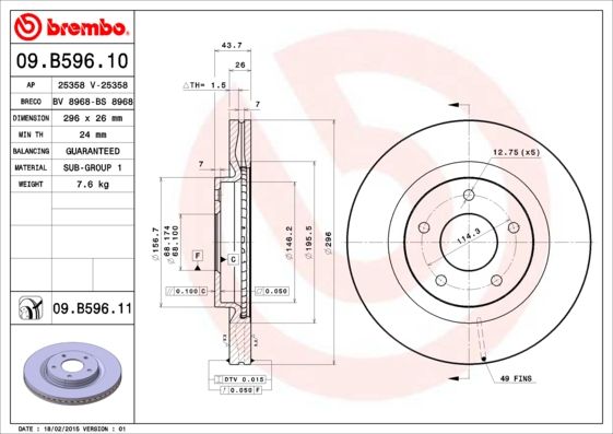 Brake Disc 09.B596.11