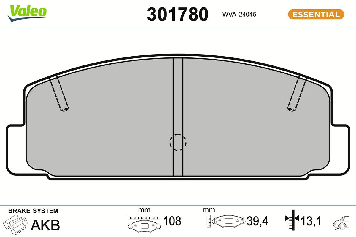 VALEO 301780 - Bremsbelagsatz, Scheibenbremse