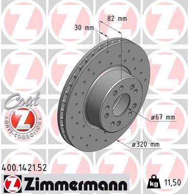 ZIMMERMANN 400.1421.52 - Bremsscheibe SPORT Z
