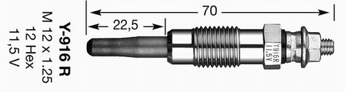 BOUGIES PRECHAUFFAGE NGK EX:Y-916R  1002