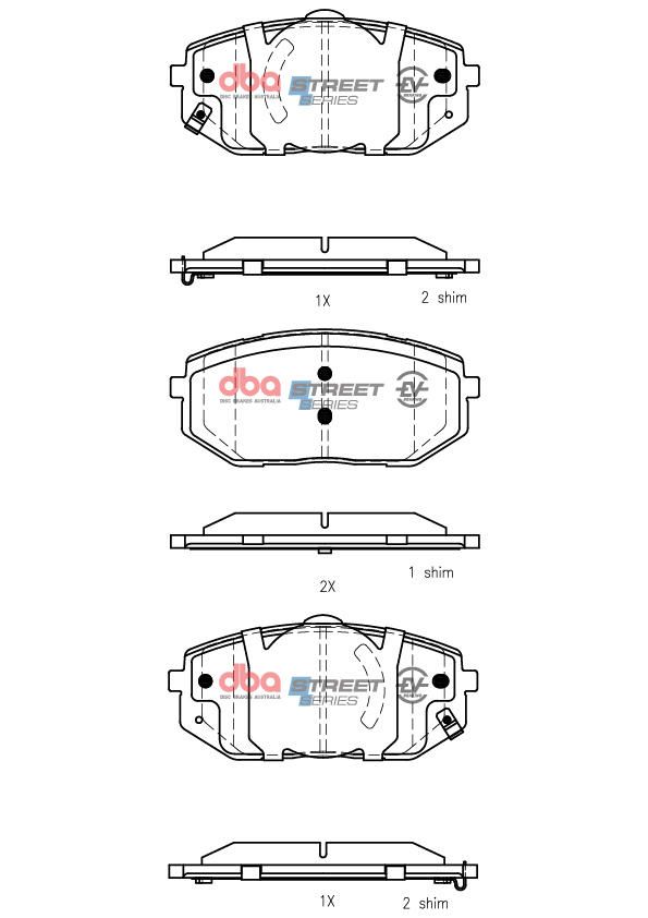 DBA  SS STREET SERIES  BRAKE PADS [ Hyundai Ioniq 5/ Kia EV6 2022 - On F ] - TecDoc Only
