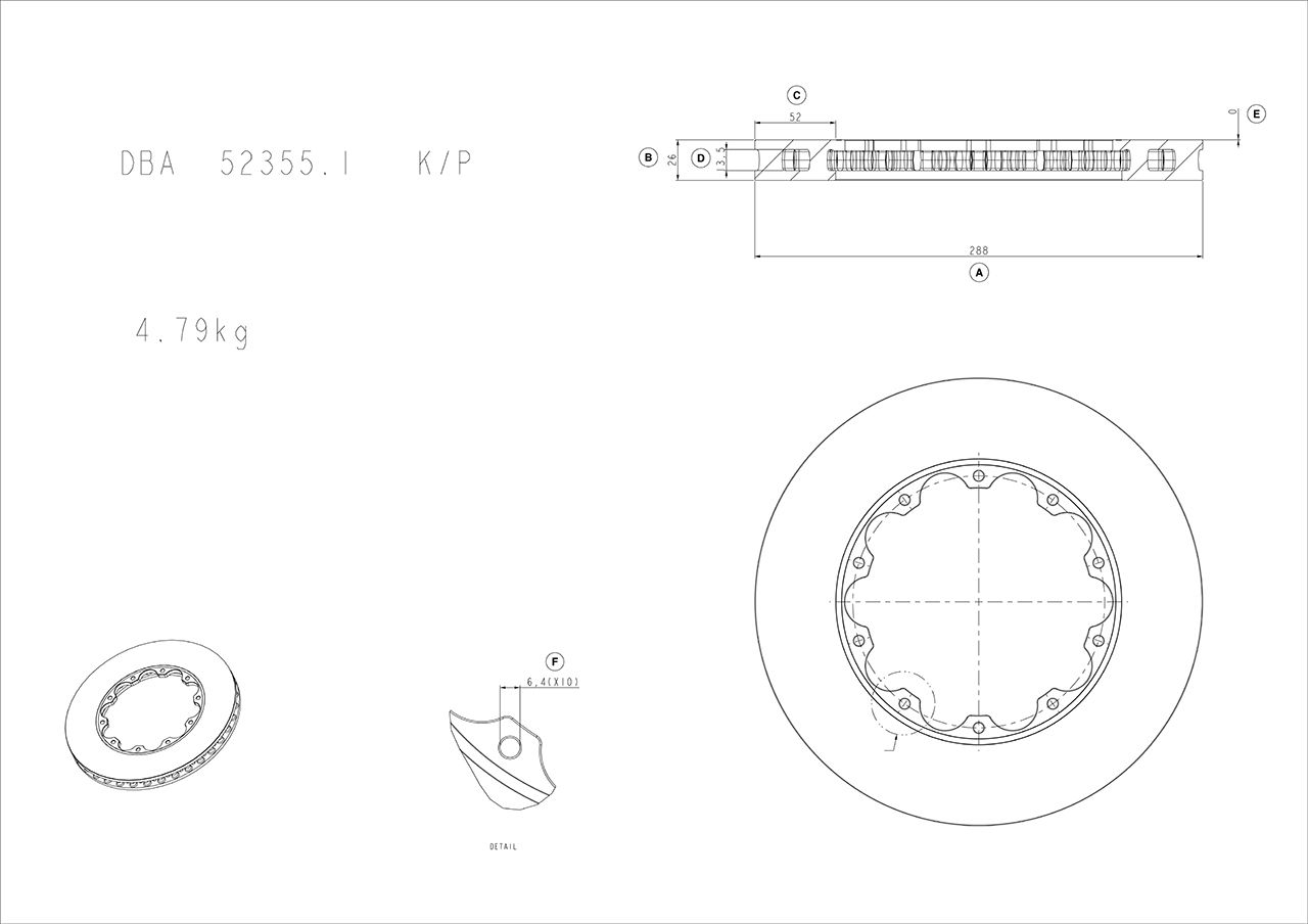 5000 Rotor T3 Slot - With Replacement NAS Nuts -KP [ Lotus Elise S2 F & R ] - TecDoc 1