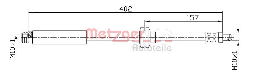 4110108 METZGER fékcső