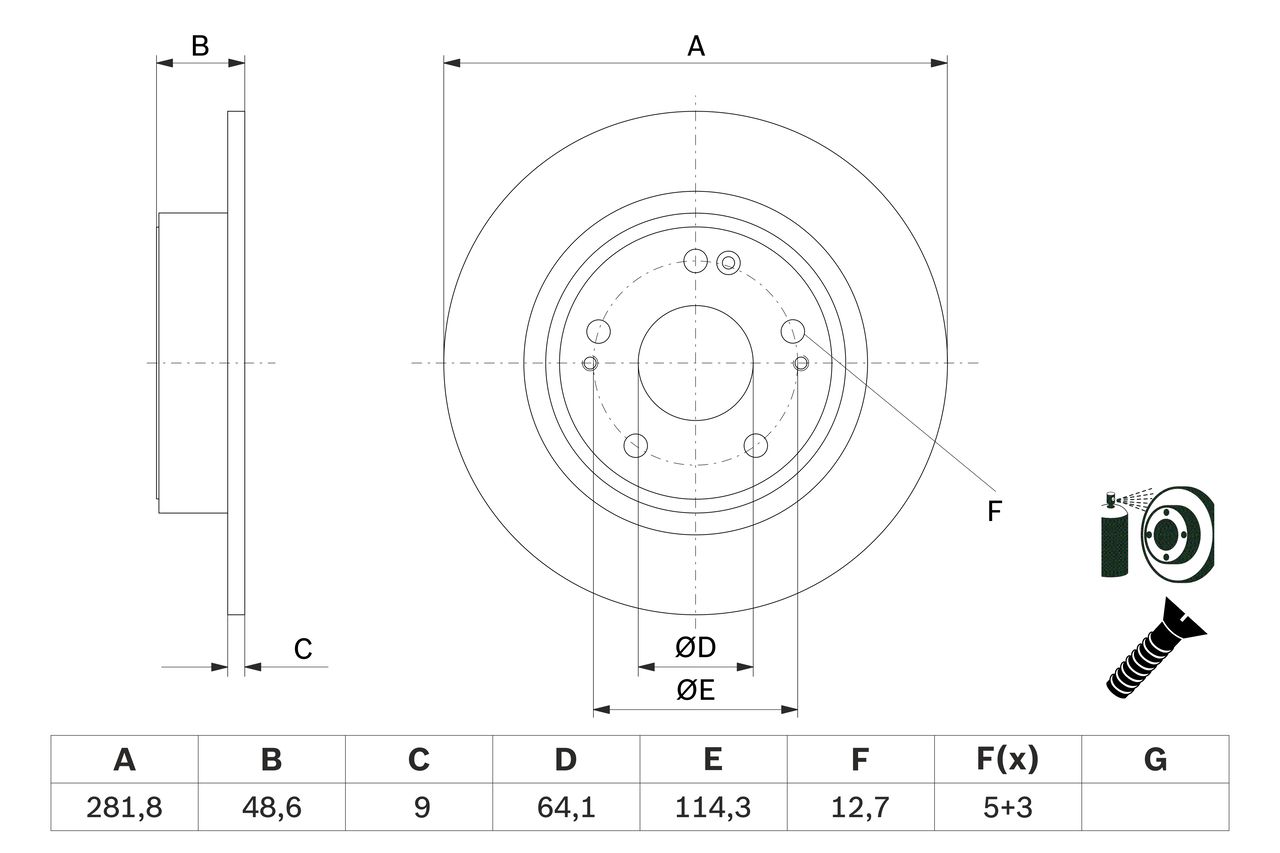 BOSCH 0 986 479 F76 Brake Disc