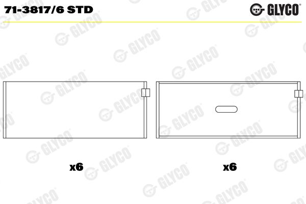 GLYCO 71-3817/6 STD Connecting Rod Bearing
