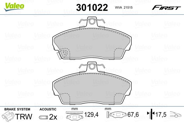 Brake Pad Set, disc brake 301022