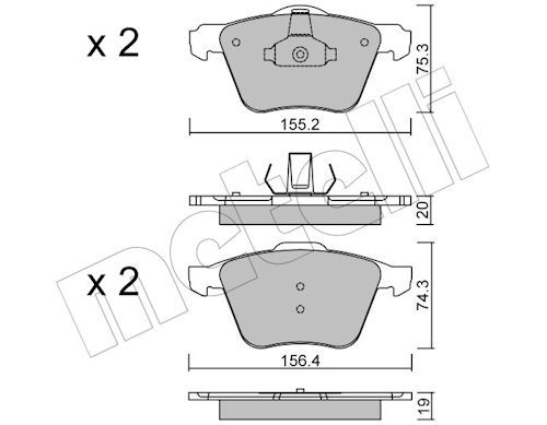 METELLI 22-0599-1 - Bremsbelagsatz, Scheibenbremse