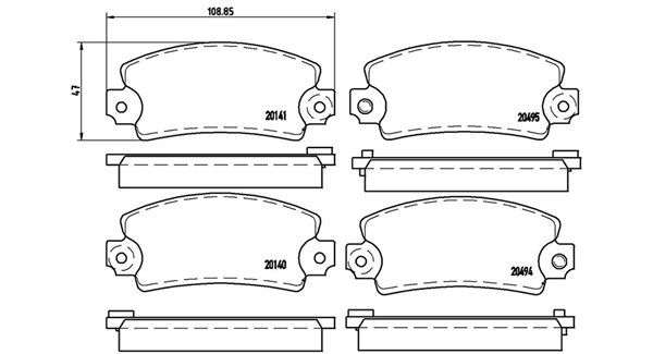 Bremsbelagsatz, Scheibenbremse
