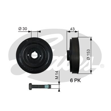 Belt Pulley, crankshaft TVD1005A