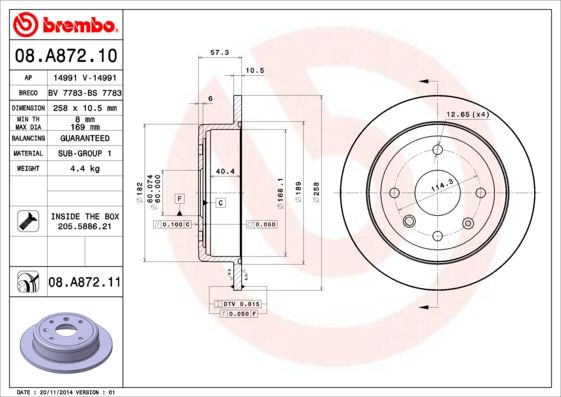 Brake Disc 08.A872.11