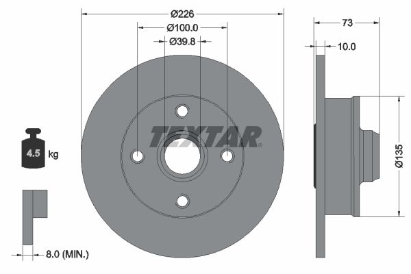 TEXTAR 92154203 - Bremsscheibe PRO