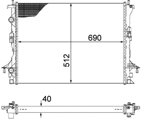 Radiator, engine cooling CR 1092 000P