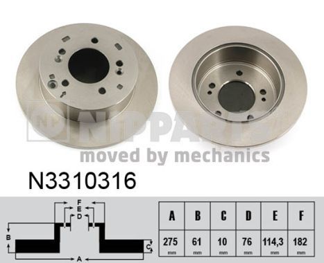 N3310316 NIPPARTS féktárcsa