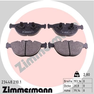 23448.210.1 ZIMMERMANN fékbetétkészlet, tárcsafék