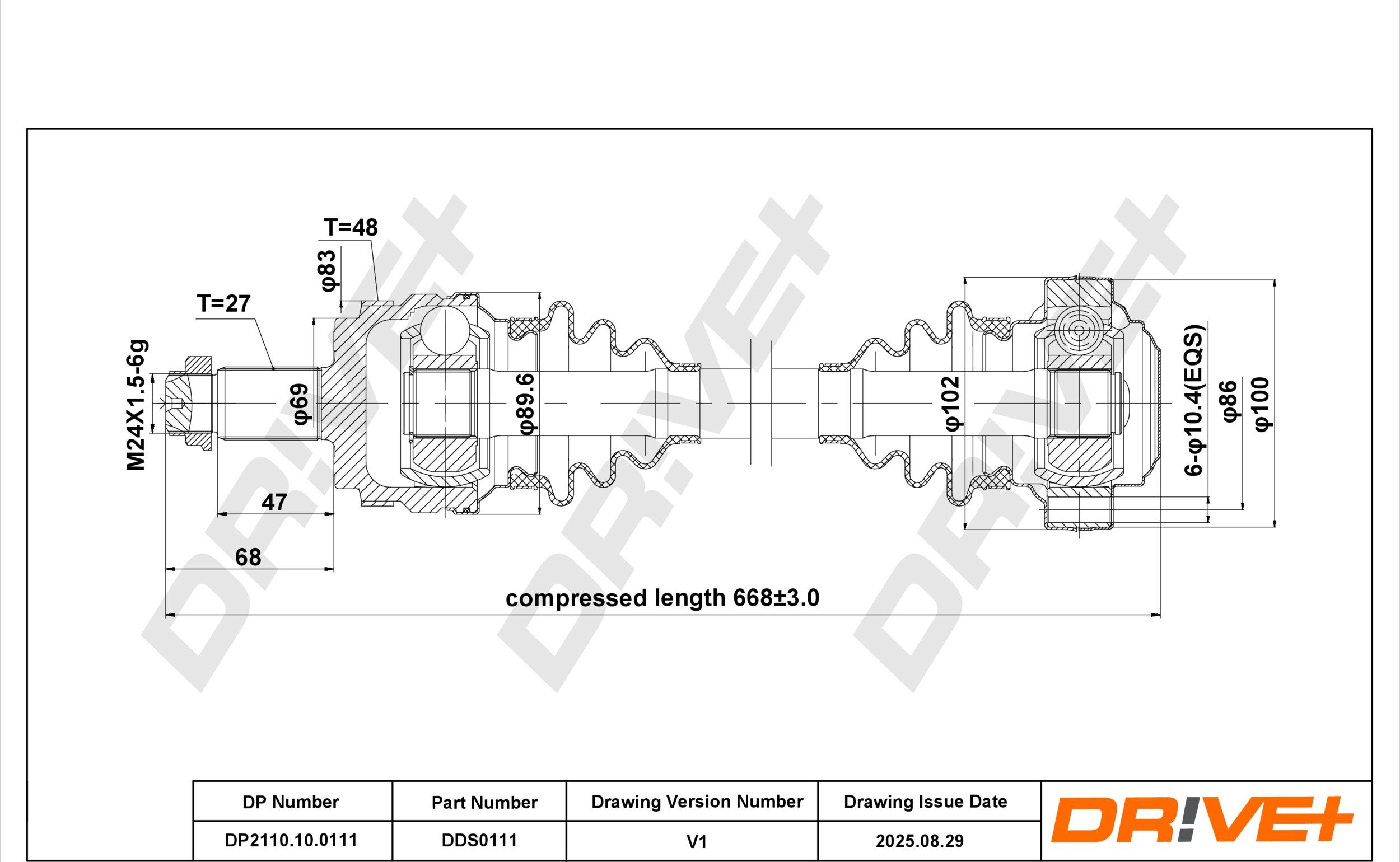 Dr!ve+ DP2110.10.0111 Antriebswelle