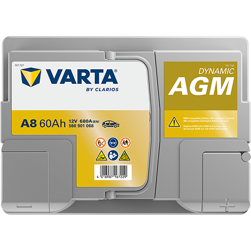 Batteria Auto VARTA D52 AGM 12V 60Ah 680A - Per Veicoli Con Start & Stop, Dimensioni 242x175x190 Mm - Foto 12