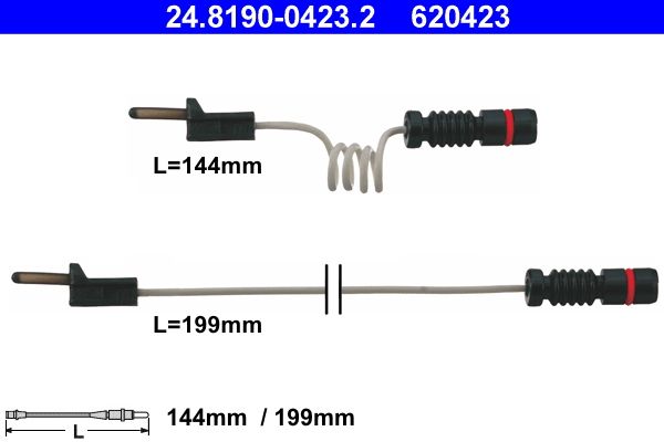 Warning Contact, brake pad wear 24.8190-0423.2