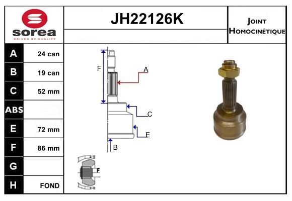 KIT CV JOINT AVEC KR045 - 121