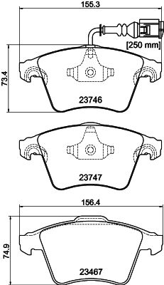 Комплект тормозных колодок, дисковый тормоз 8DB 355 011-171