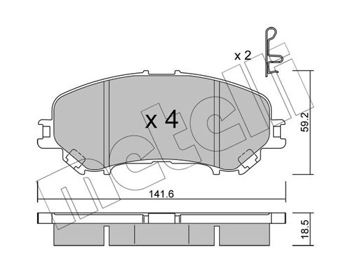 Brake Pad Set, disc brake 22-1010-0