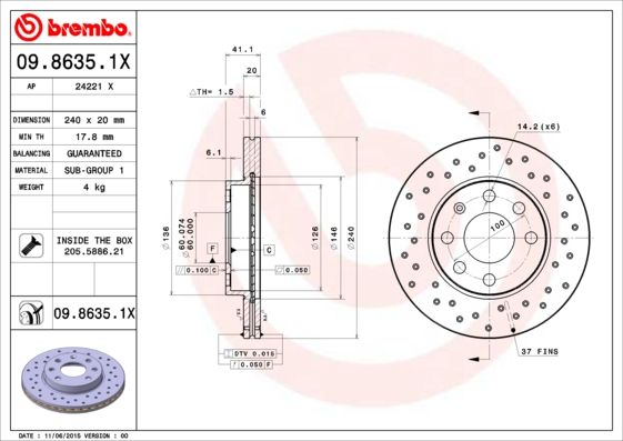 Brake Disc 09.8635.1X