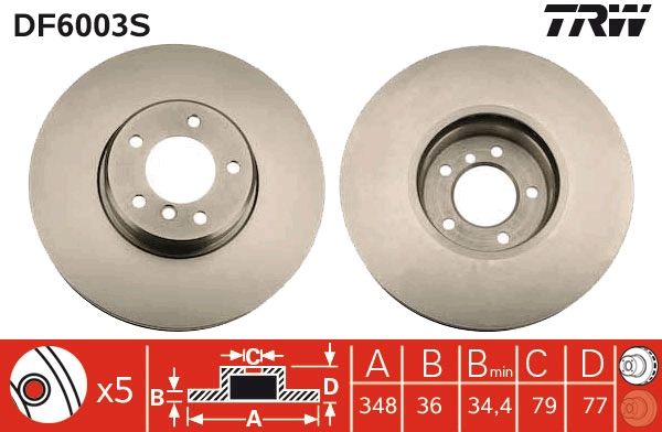 TRW BRAKE DISC - TecDoc 1
