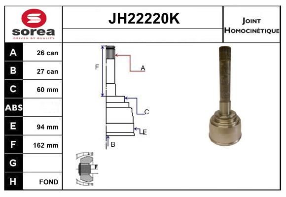 KIT CV JOINT AVEC KR026 - HI-LUX