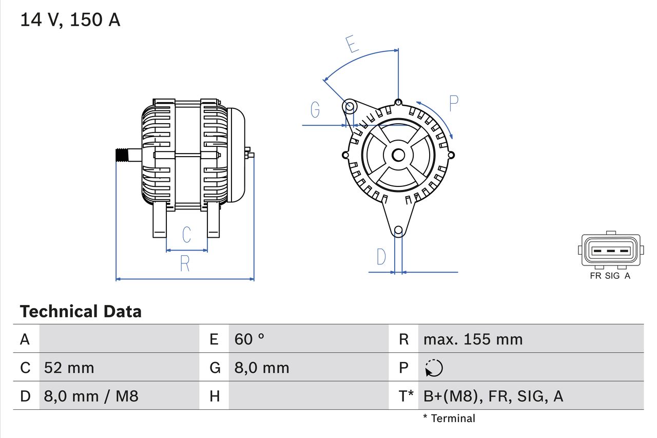 Alternator 0 986 081 140