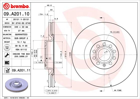 Brake Disc 09.A201.11