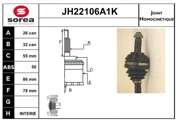 KIT CV JOINT AVEC KR006 - CIVIC