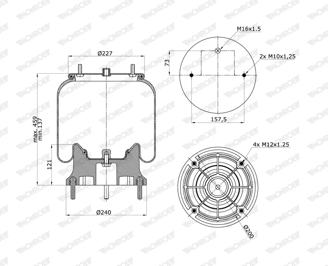 Cubrepolvo, suspensión neumática