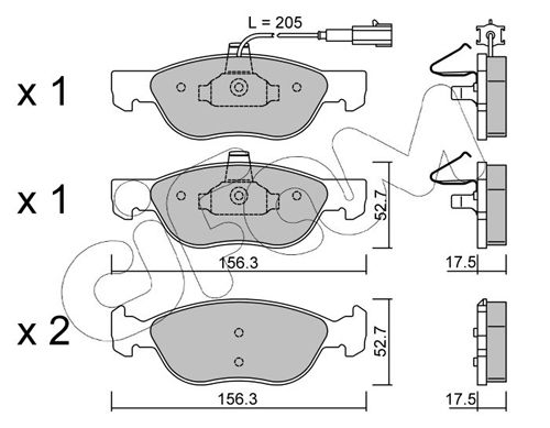 Brake Pad Set, disc brake 822-082-0