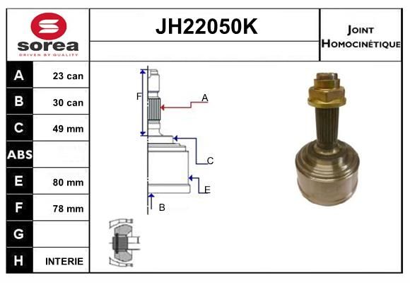 KIT CV JOINT AVEC KR066 - CIVIC