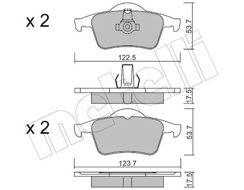 METELLI 22-0348-0 - Bremsbelagsatz, Scheibenbremse