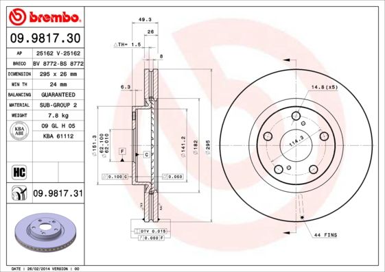 Brake Disc 09.9817.31