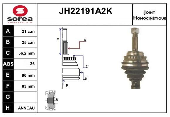 KIT CV JOINT AVEC KR089 - CLIO