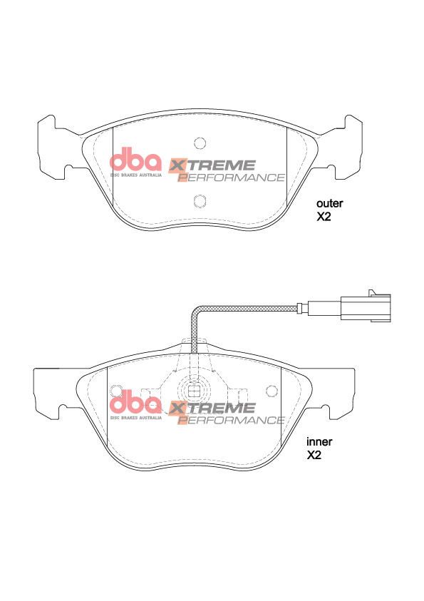 DBA  XP PERFORMANCE  BRAKE PADS [ ALFA GTV V6 SPIDER 1998 - 2006 F ] - TecDoc Only