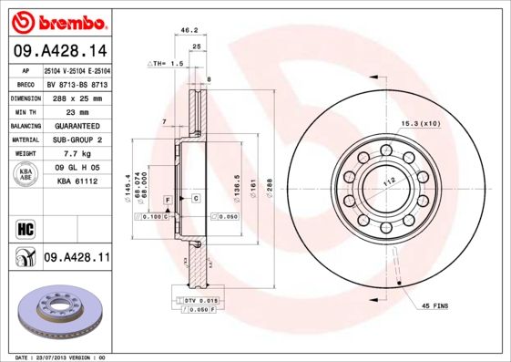 Brake Disc 09.A428.11