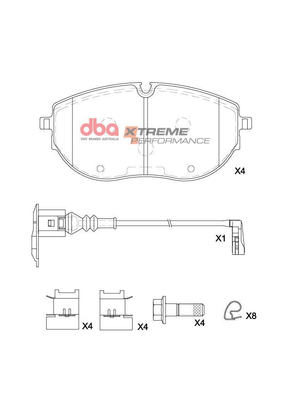 DBA  XP PERFORMANCE  BRAKE PADS [ VW MULTIVAN 2021 - ON F ] - TecDoc Only