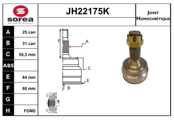 KIT CV JOINT AVEC KR006 - 405