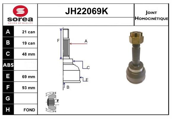 KIT CV JOINT AVEC KR045 - MICRA