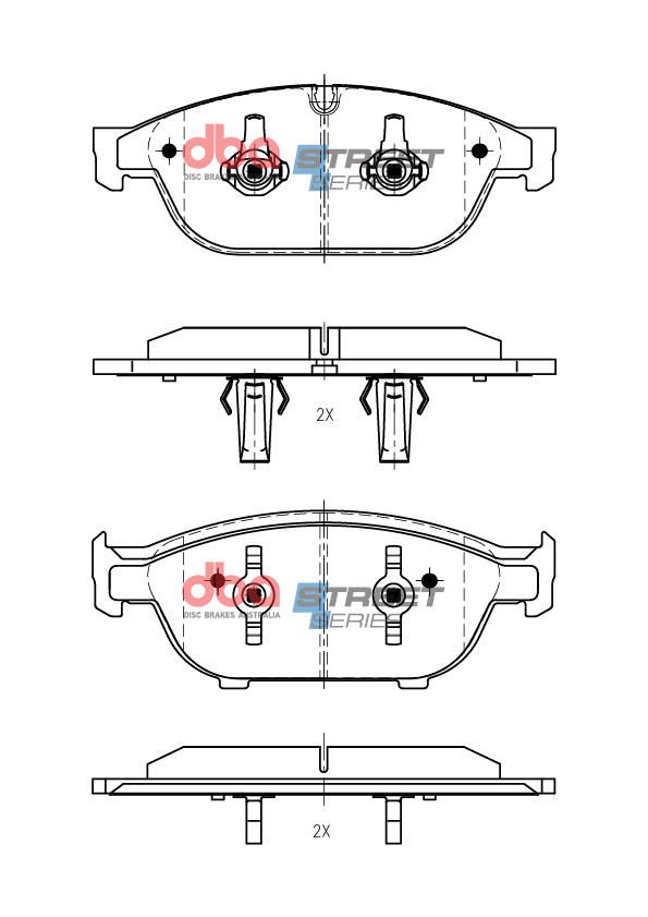 DBA SS STREET SERIES BRAKE PADS [ AUDI A6, A7, A8 1LF, 1LL 2015- 2019 F ] - TecDoc Only