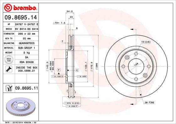 Brake Disc 09.8695.14