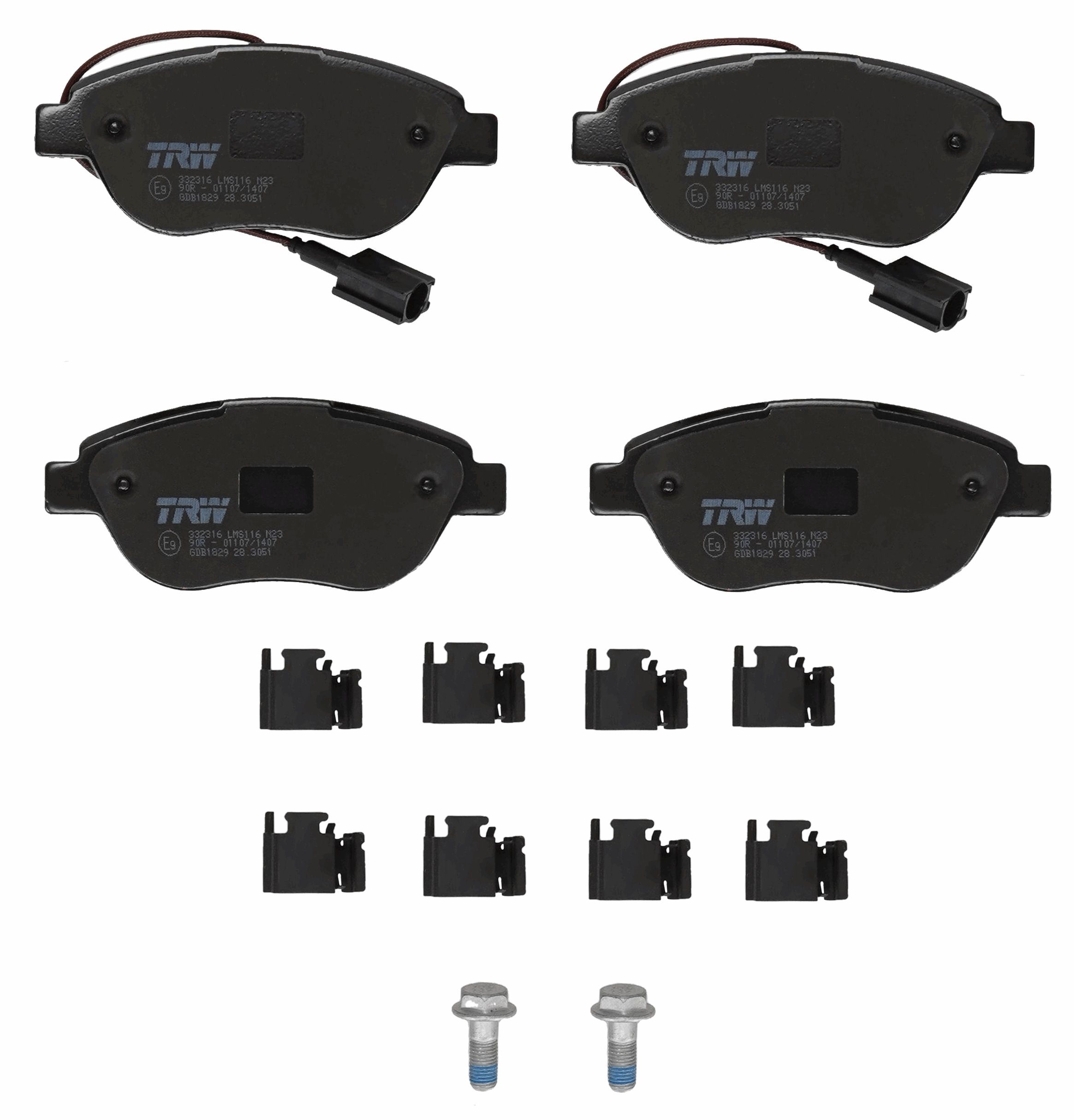 TRW DISC BRAKE PADS - TecDoc 2