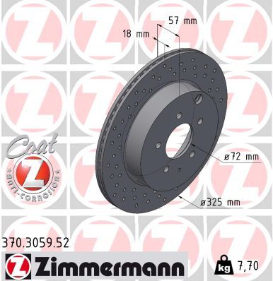 370.3059.52 ZIMMERMANN SPORT Z féktárcsa