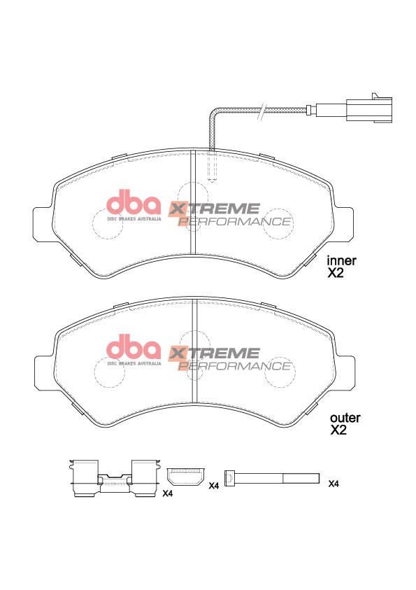DBA  XP PERFORMANCE  BRAKE PADS [ FIAT DUCATO MAXI 40 2014 -> F ] - TecDoc Only