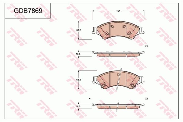 TRW DISC BRAKE PADS - TecDoc Only